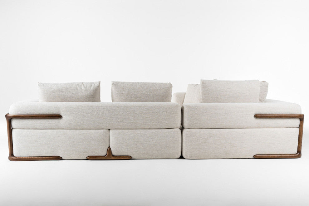 Divani Casa Simone Modern Off-White Fabric Sectional Sofa