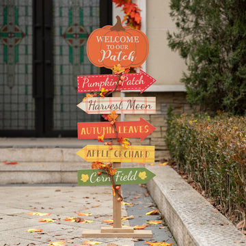 42.5"H Fall Wooden Pumpkin Patch Porch Sign