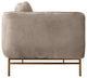 Lilou 77" Fossil Gray Velvet Sofa with Antique Brass Metal Legs