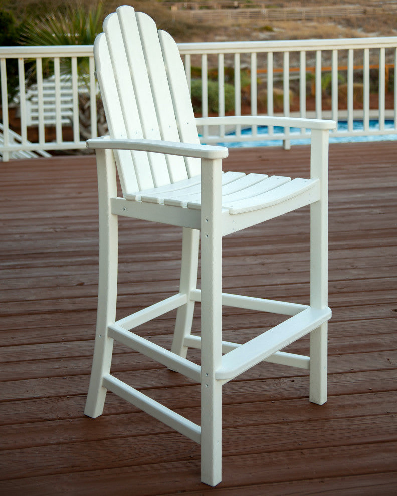 Polywood Classic Adirondack Bar Chair, White