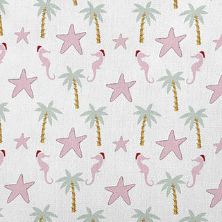 Christmas Beach Pattern Accent Pillow, Light Pink, 20"x20"