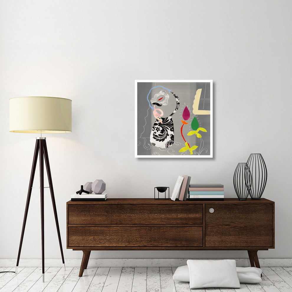"Still Life with Damask Vase" Digital Paper Print by Joan Elan Davis, 32"x32"