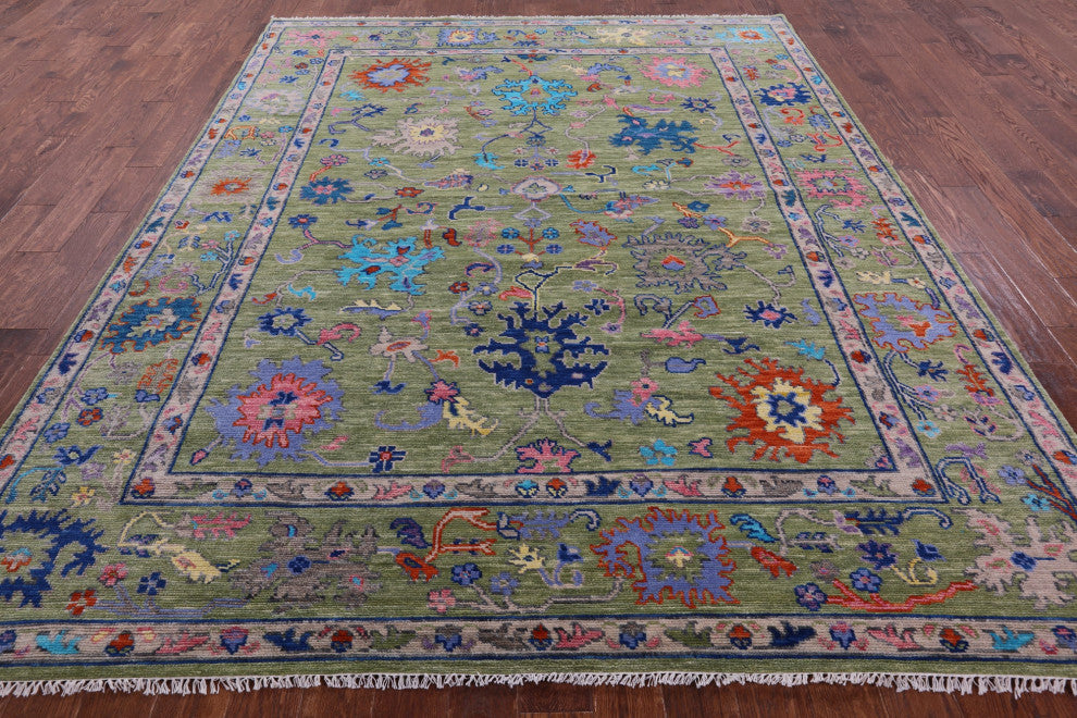 Turkish Oushak Handmade Wool Rug 8' 2" X 10' 4" - Q15851