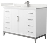Amici 48" Single Vanity, Quartz Top, 1-Hole, Nickel Trim