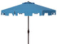 Outdoor Uv Resistant 9' Crank Market Button Tilt Umbrella, Flap Pacific Blue
