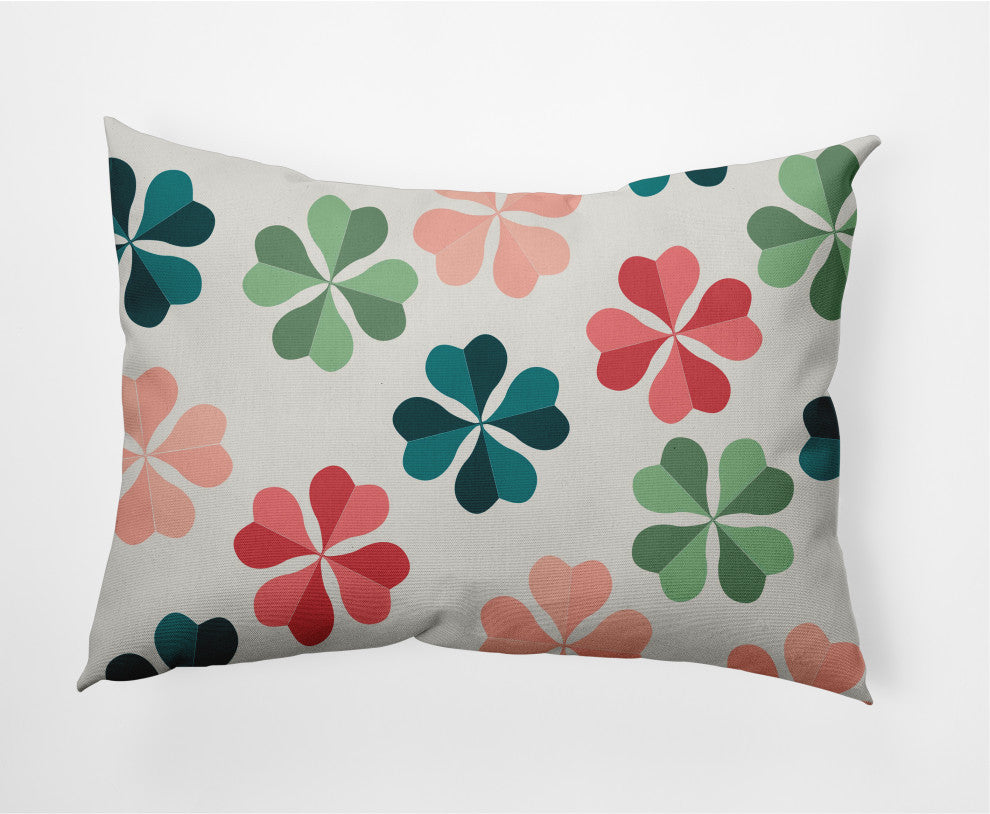 Lucky Patch St. Patrick's Day Lumbar Pillow, Ocean Abyss Green, 14x20"