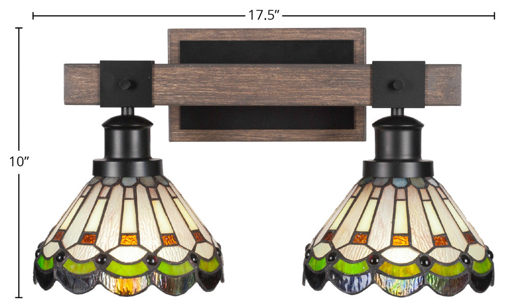 Tacoma 2-Light Bath Bar, Cyprus Art