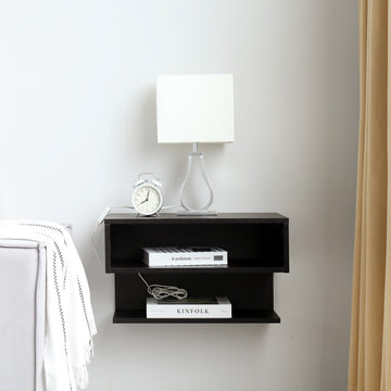 WELLAND 24" Wall Mounted Floating Nightstand, Espresso