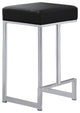 Jakob Backless 25" Counter Height Stool, Stainless Steel, Set of 2, Black