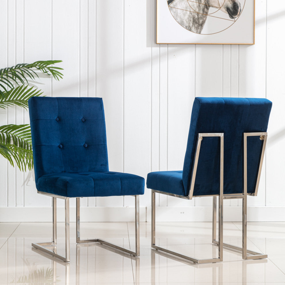 Home Beyond Dining Chairs Set of 2 Pieces for Dining Room, Navy Blue UC-16B