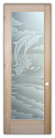 Interior Prehung Door or Interior Slab Door - Dolphins Leaping - Douglas Fir...