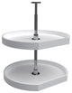 Polymer D-Shape 2-Shelf Lazy Susans for Corner Wall Cabinets, White, 22"W