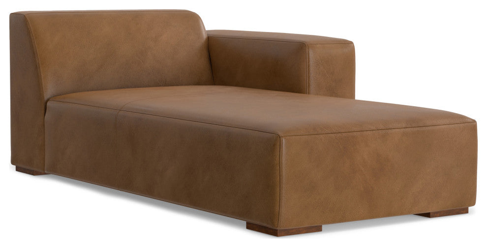 Rex Right-Facing Modular Sectional Sofa in Genuine Leather