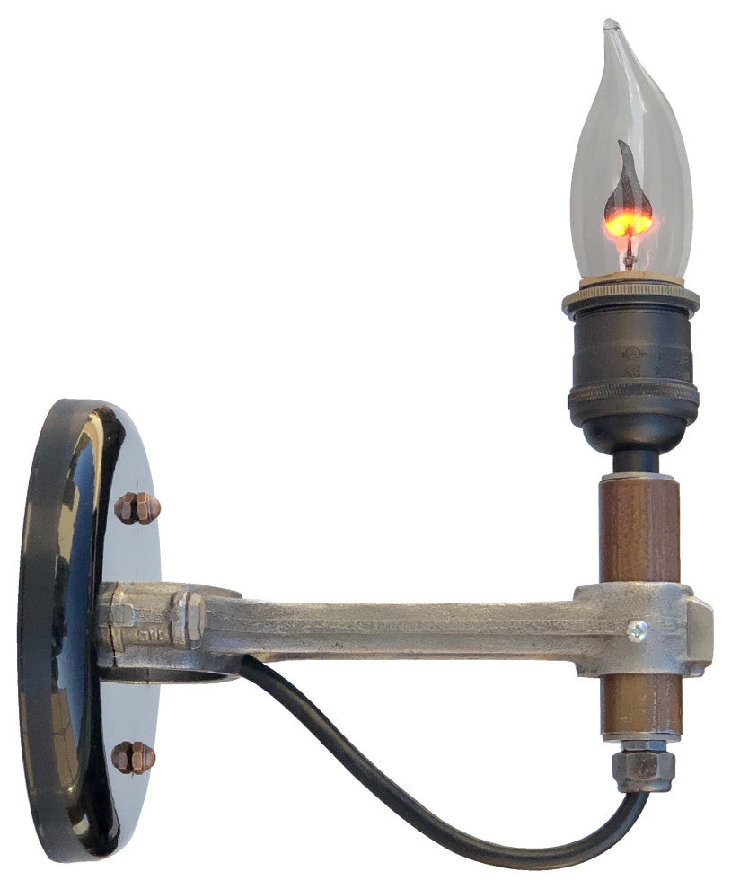 Piston Sconce Light, Candelabra Flame Bulb