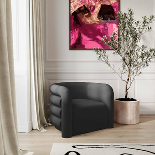TOV Furniture Curves Black Velvet Lounge Chair