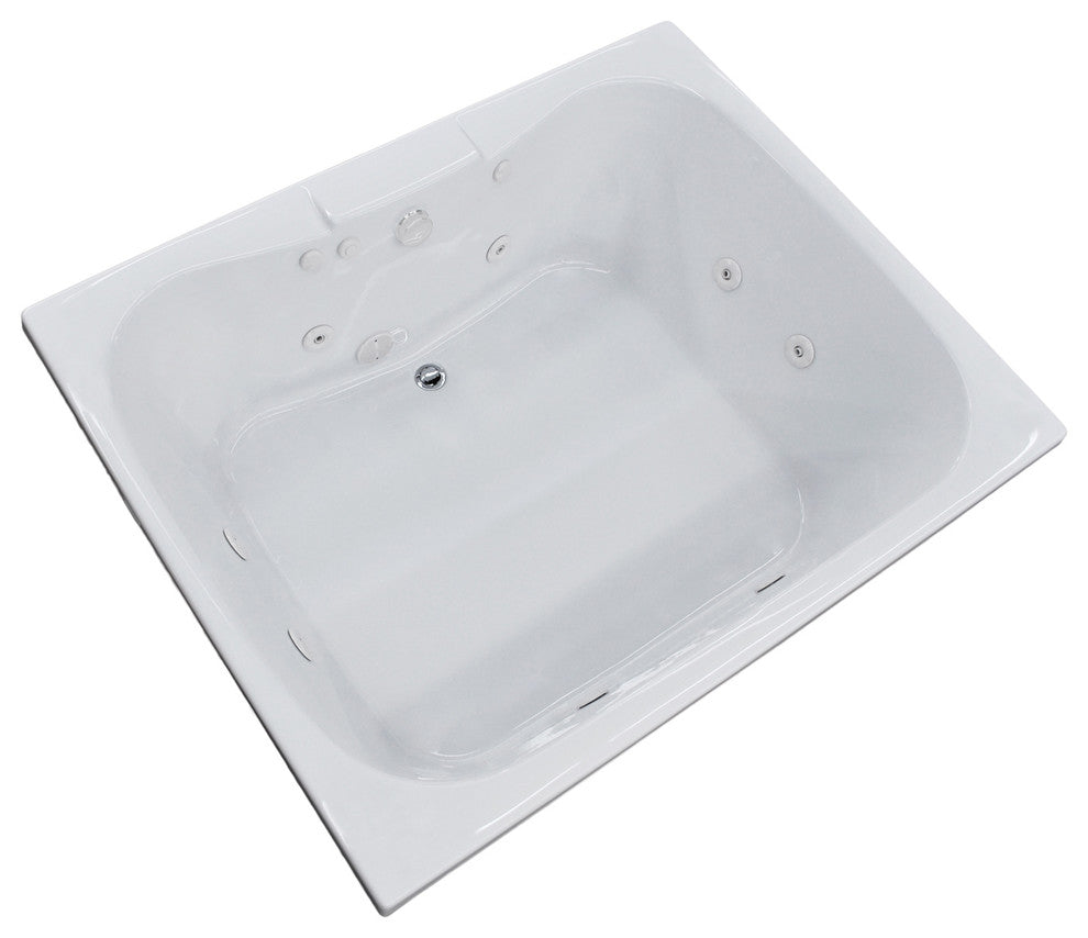 Veronesse 48 x 60 Rect. Whirlpool Drop-In Bathtub - Center Drain - Left Pump