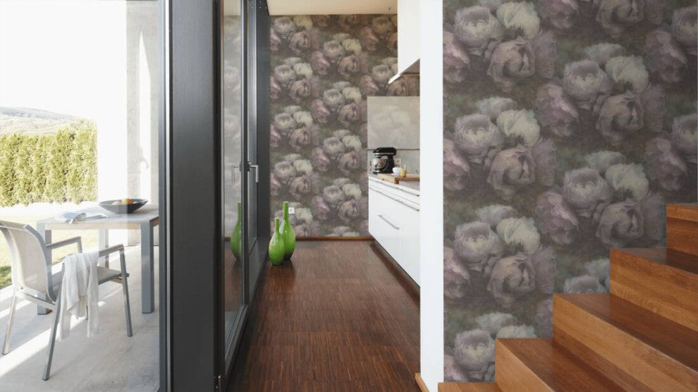 Sample, Floral Textured Wallpaper Featuring Peonies, 373921