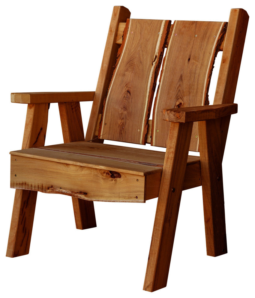 Live Edge Locust Timberland Chair, Cedar Stain