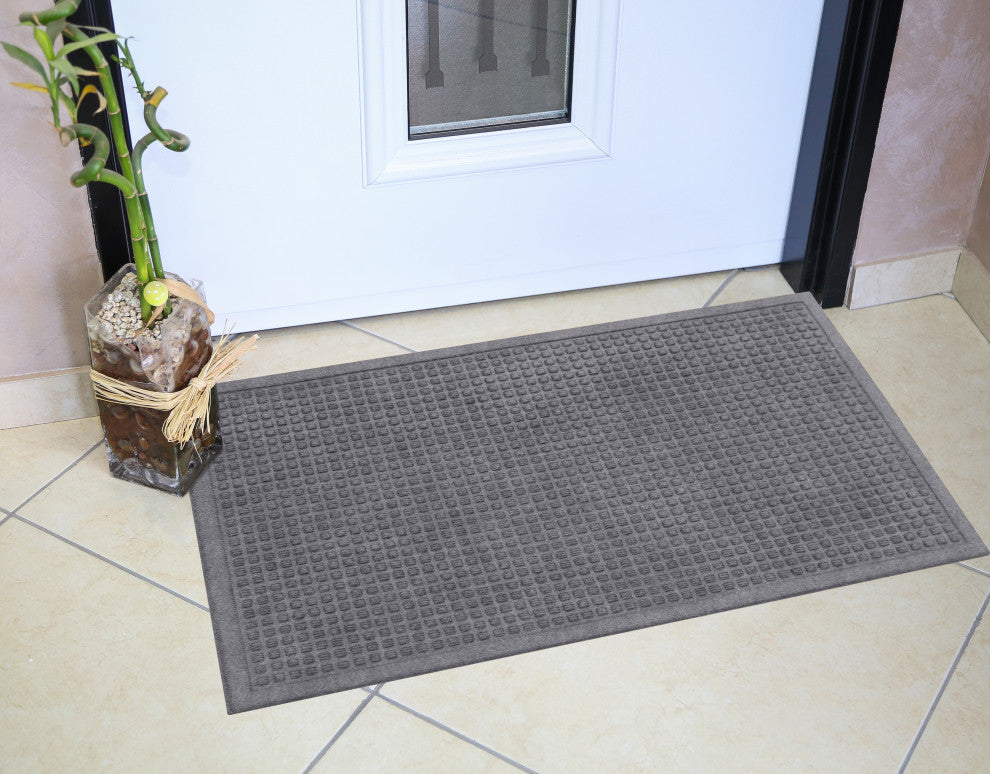 Polypropylene Dirt Cleaning and Water Absorbing Door Mats, 24"x36", Dark Gray