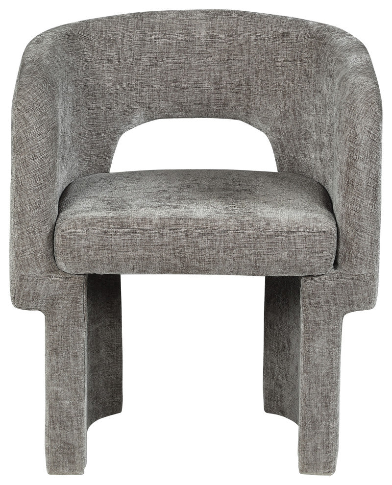 Emmet Boucle Fabric Dining Chair / Accent Chair, Grey, Chenille Fabric