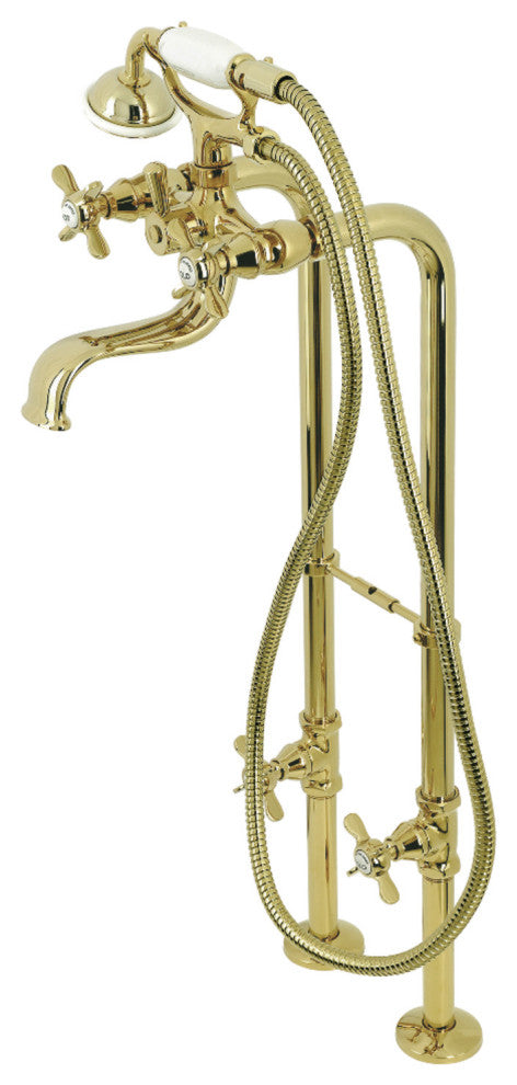 CCK246K2 Freestanding Tub Faucet Package With Supply Line, Polished Brass