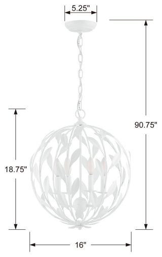 Broche 4 Light Chandelier in Matte White
