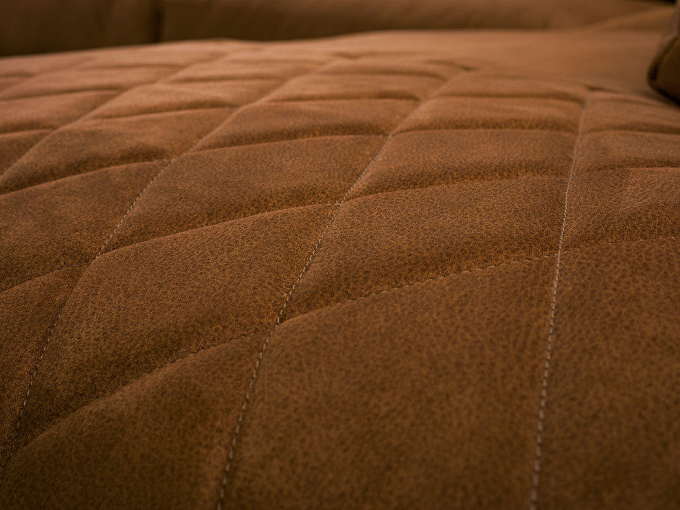 FLORA Sectional Sofa, Copper Brown, Left