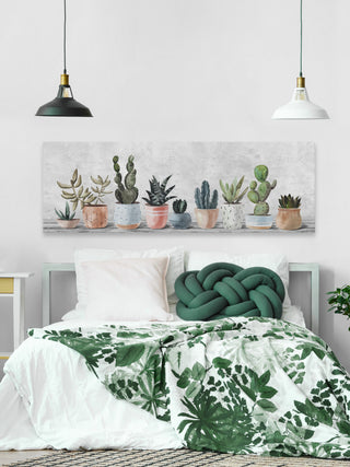 "Pots Lined Up" Painting Print on Wrapped Canvas, 30x10
