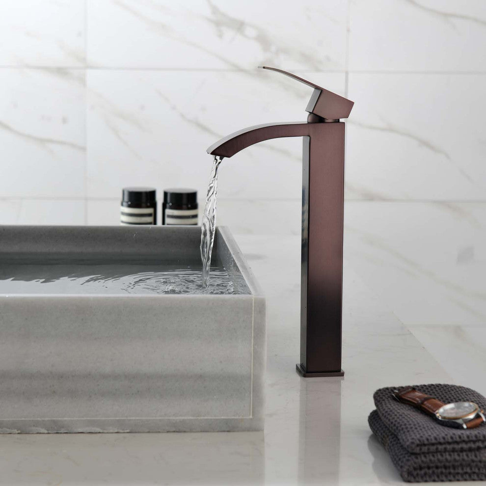 Givingtree Single Lever Operation Single Hole Bathroom Faucet,Brown