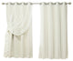 Tulle and Star Cut Out Blackout Mix and Match Curtains, Biscuit, 63"