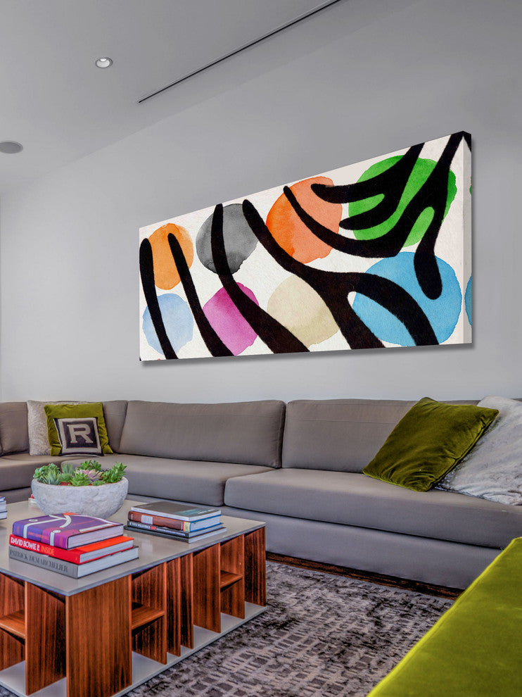 "Rainbow Zebra II" Painting Print on Canvas by Irena Orlov