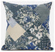 20" Gray Cream Floral Zippered Suede Throw Pillow