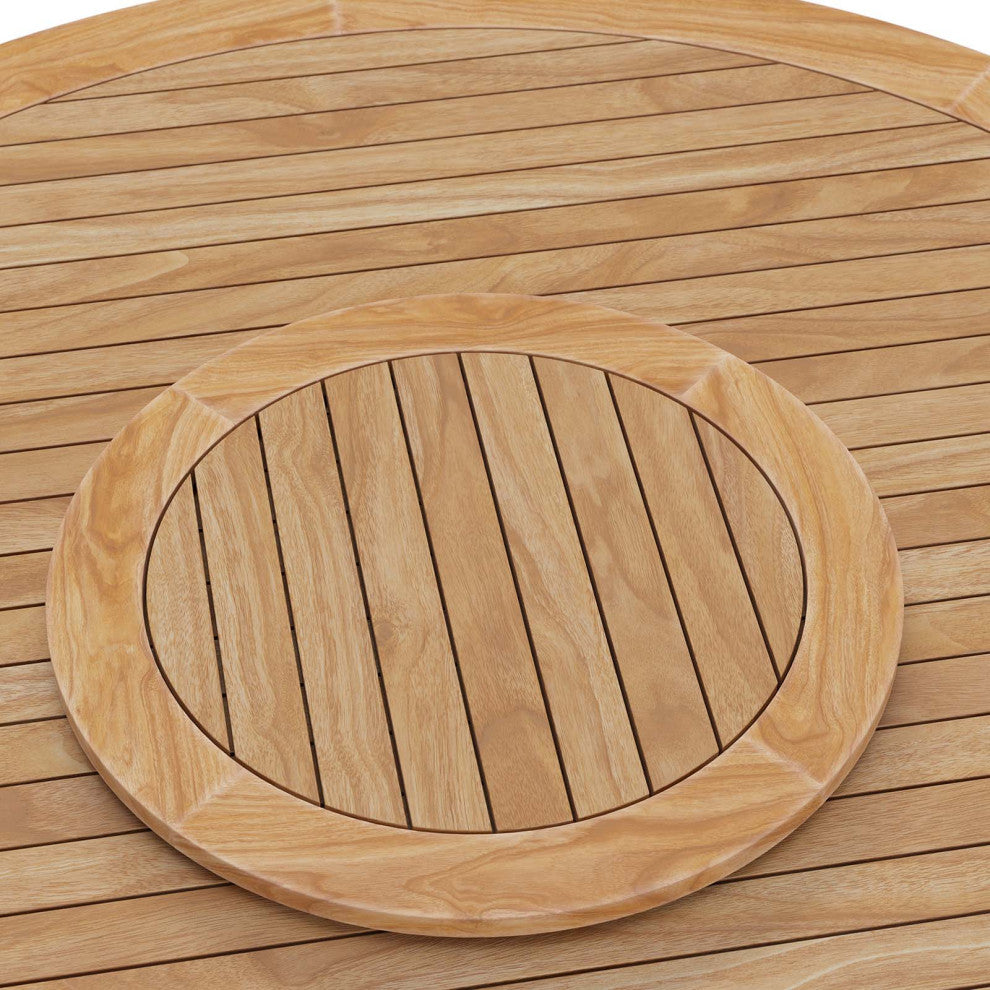 Wellspring 63" Outdoor Patio Teak Wood Dining Table, Natural