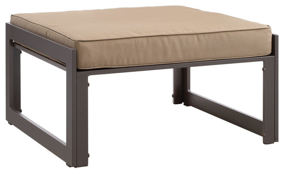 Modern Urban Contemporary Outdoor Patio Sectional Sofa Set, Mocha Fabric