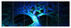 Magical Blue Psychedelic Tree, Abstract Canvas Art Print, 70"x28", 6 Panels