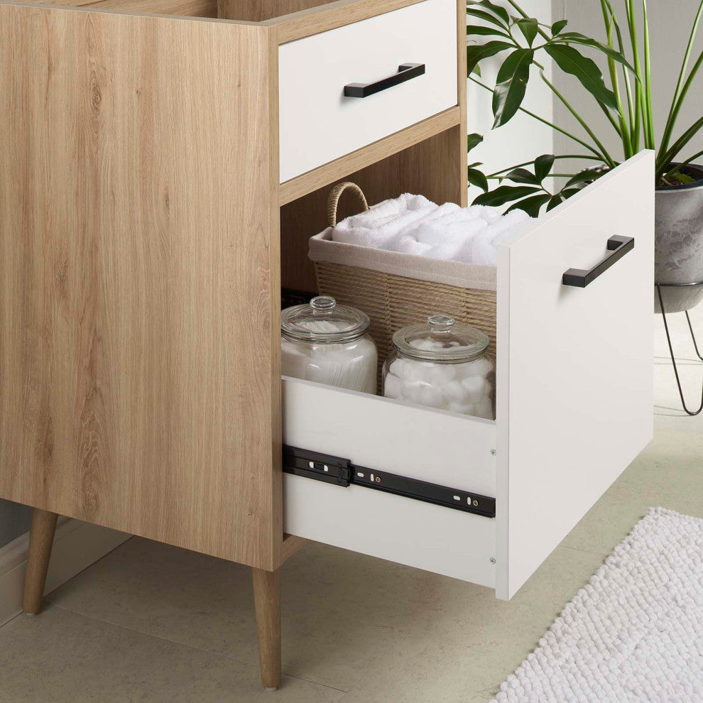 Maverick 24" Bathroom Vanity Cabinet, Sink Basin Not Included, Oak White
