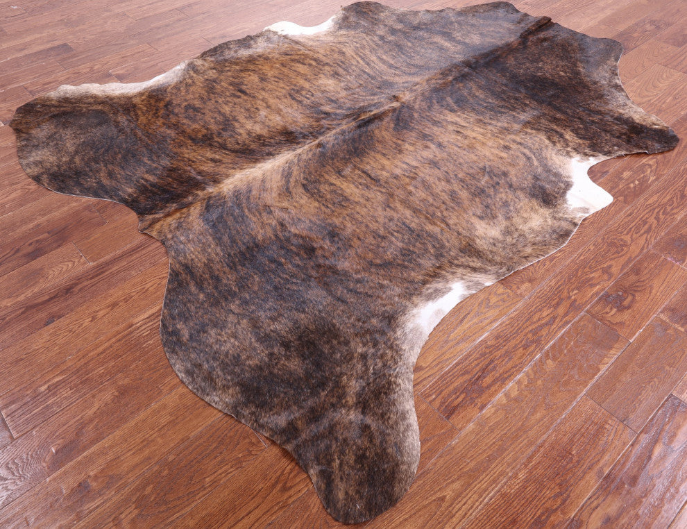 7' 7" X 6' 9" Organic Natural Hair-On Cowhide Area Rug C1615
