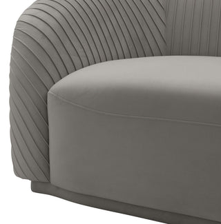 TOV Furniture Yara Pleated Grey Velvet Sofa