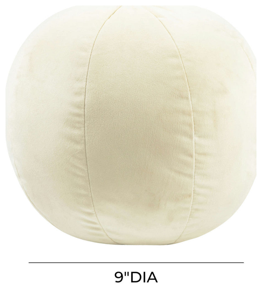 Boba 9" Cream Velvet Pillow - Cream