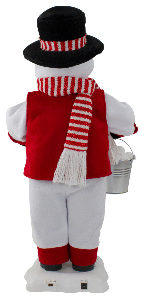 24" Lighted Standing Animated Snowman Musical Christmas Figure
