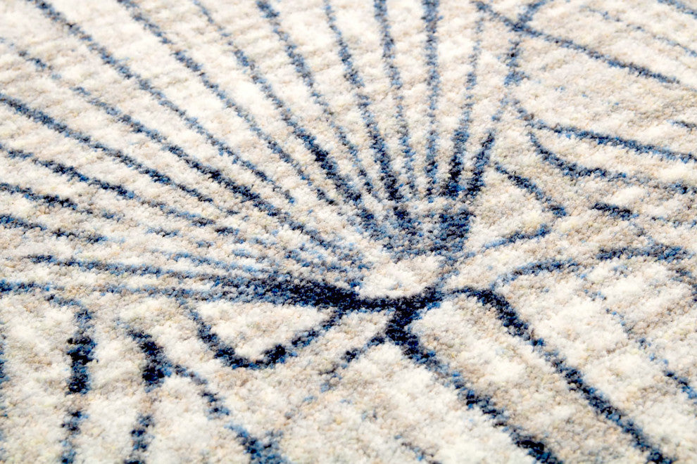 Deco Shells, Blue, 5'x8'