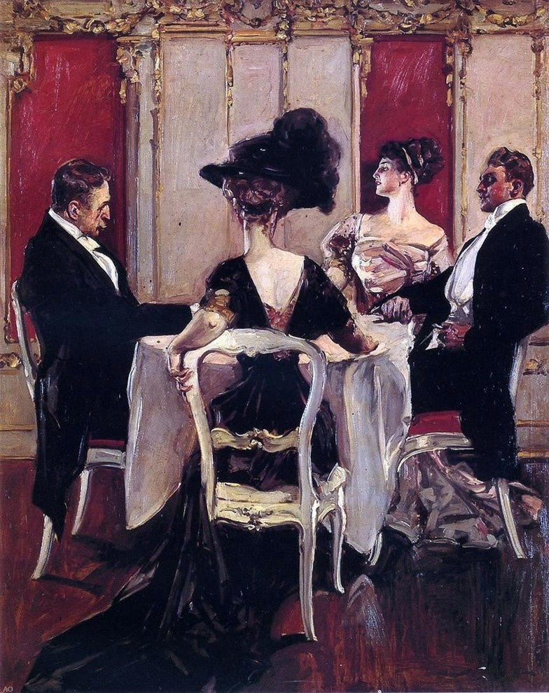 Albert B Wenzell Idle Conversation, Gallery Wrapped Canvas Print, 20"x25"