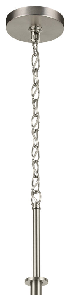 Crosby 32.5" 9-Light 2-Tier Chandelier With Clear Glass, Brushed Nickel