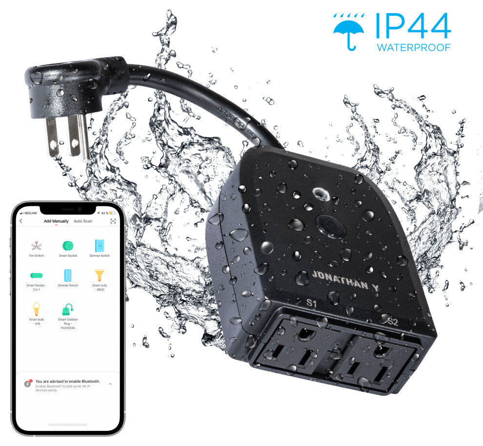 Outdoor Smart Dual Plug WiFi Remote App Control for Outdoor Lights