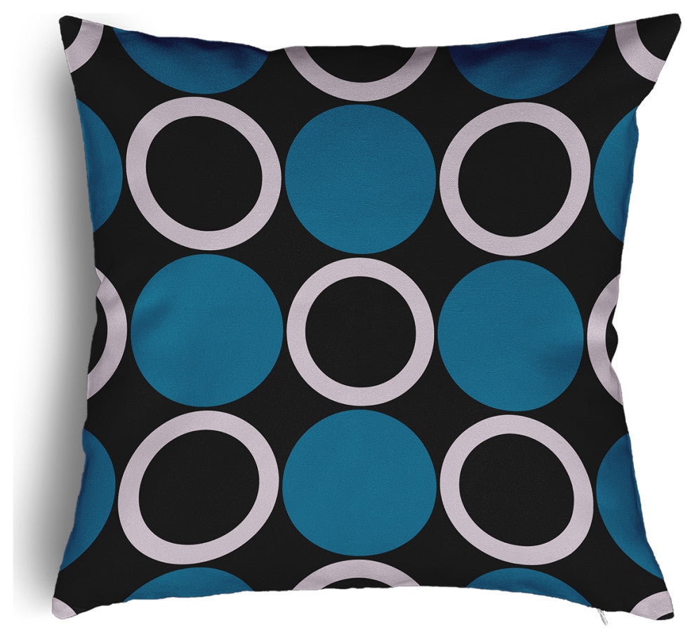 Mod Circles Accent Pillow With Removable Insert, Unreal Teal, 26"x26"