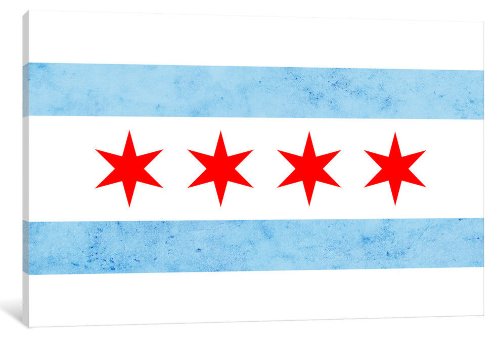 "Chicago City Flag (Partial Grunge)" by iCanvas, Canvas Print, 40x26"