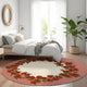 Indoor/Outdoor Kendall KE9 Red Machine Washable 8' x 8' Round Rug