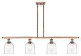 Ballston-Bella 4-Light 48" Stem Island Light, Antique Copper, Clear