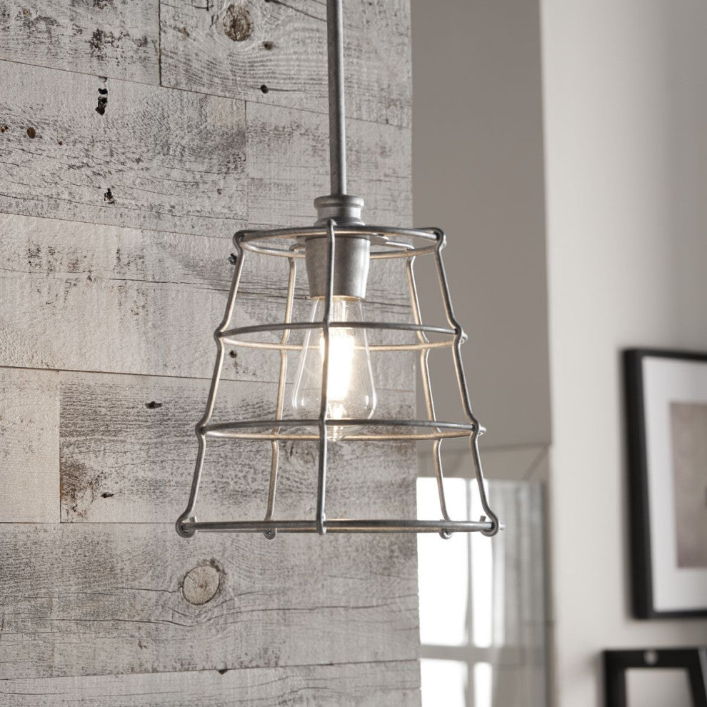 Chambers Collection Galvanized 1-Light Mini-Pendant