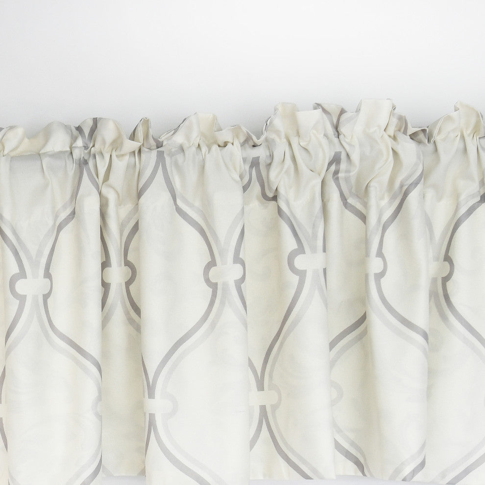 Marisol 2 Piece Valance Set, Grey, 2 Piece, 60"x18"